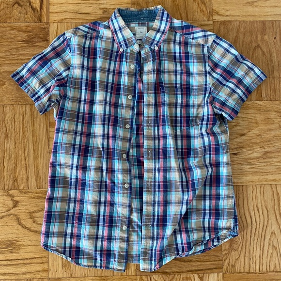 Gap Plaid Short Sleeve Button Down Shirt, Casual, Size Small - Picture 1 of 7